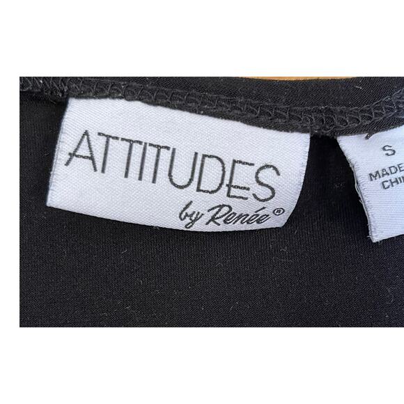 Attitudes by Renee Size Small Black Jersey Knit 2-piece SS Top and Cardigan Set - Picture 7 of 8